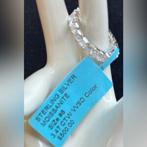 3.47 CTW Moissanite Eternity Band – Sterling Silver (Size 8)